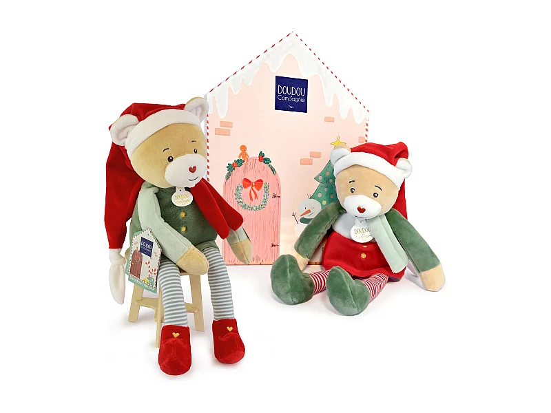 Duo Cannelle et Cotillon collection DOUDOU FARCEUR rouge et vert