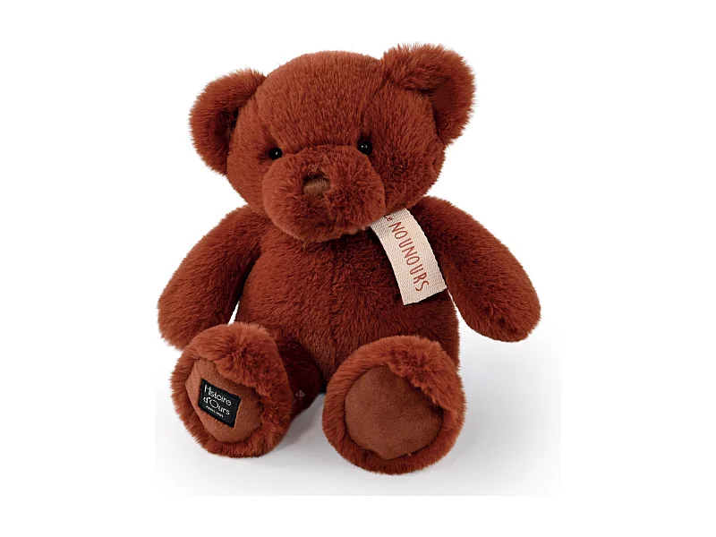 Peluche ours 28 cm polyester collection LE NOUNOURS marron cannelle