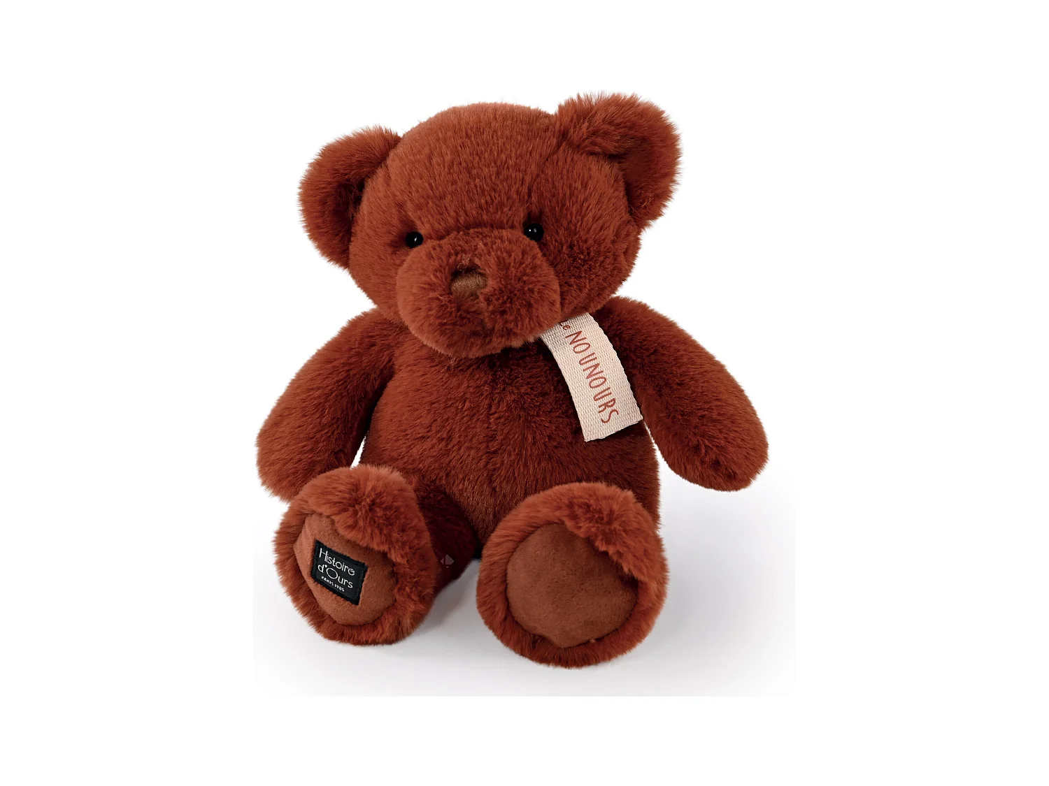 Peluche ours 28 cm polyester collection LE NOUNOURS marron cannelle