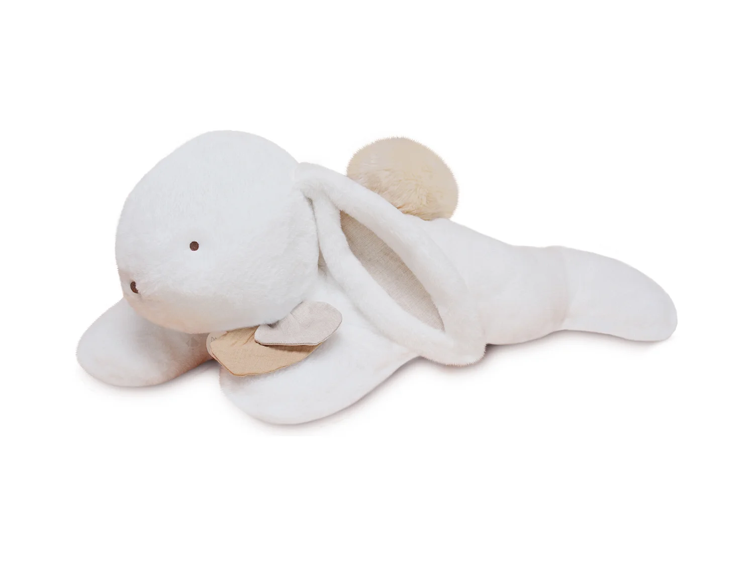 Peluche lapin polyester 65 cm collection HAPPY WILD blanc/beige