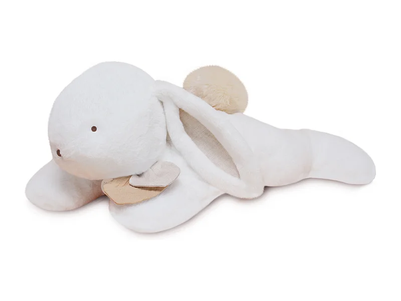 Peluche lapin polyester 65 cm collection HAPPY WILD blanc/beige
