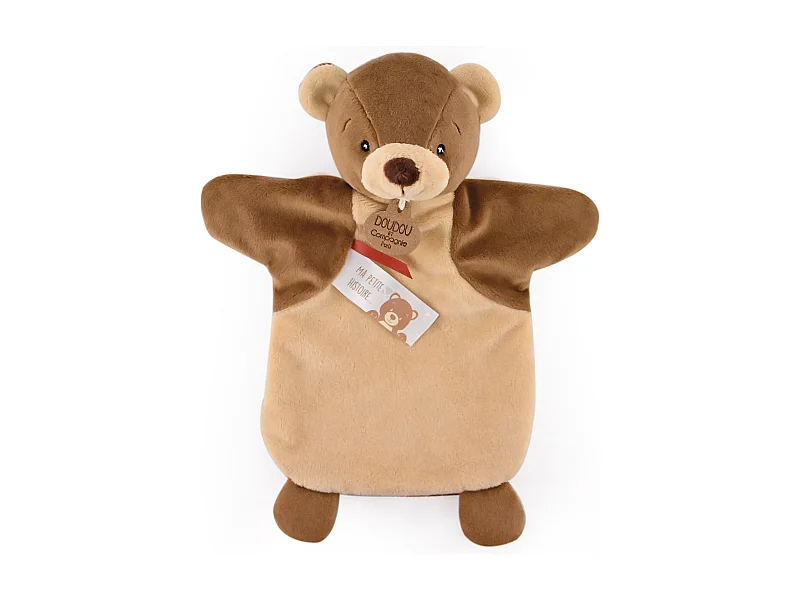 Doudou marionnette 25 cm polyester LES MARIONNETTES ours marron