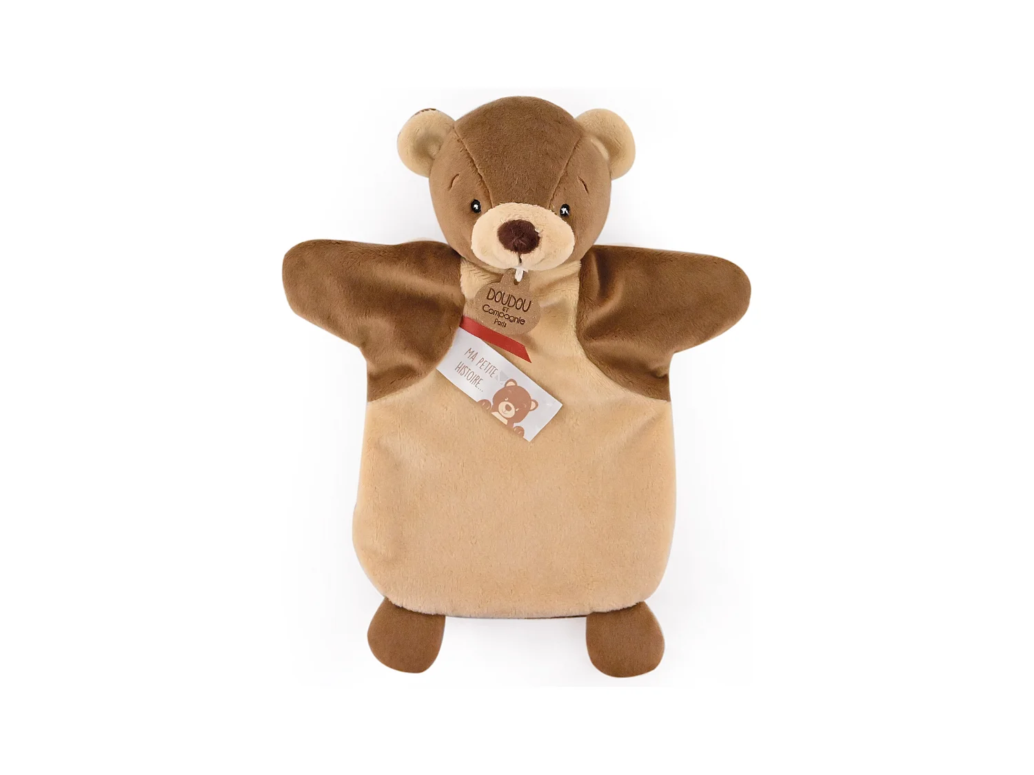 Doudou marionnette 25 cm polyester LES MARIONNETTES ours marron