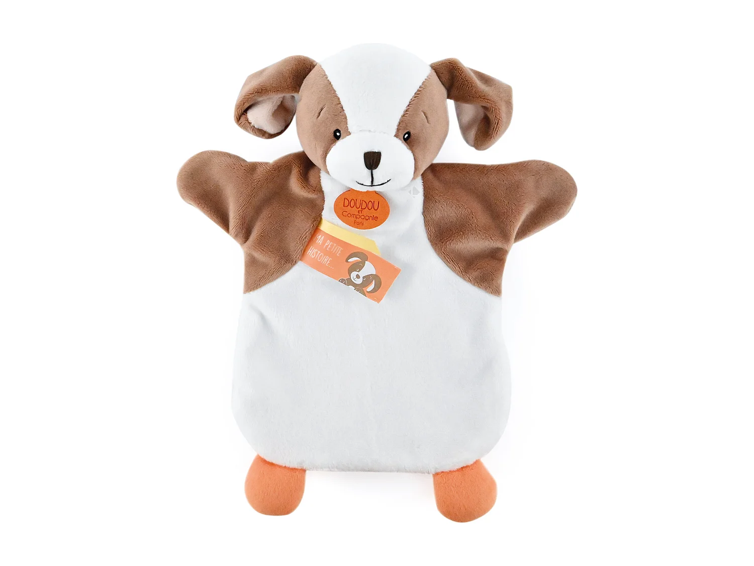 Doudou marionnette 25 cm polyester LES MARIONNETTES chien blanc