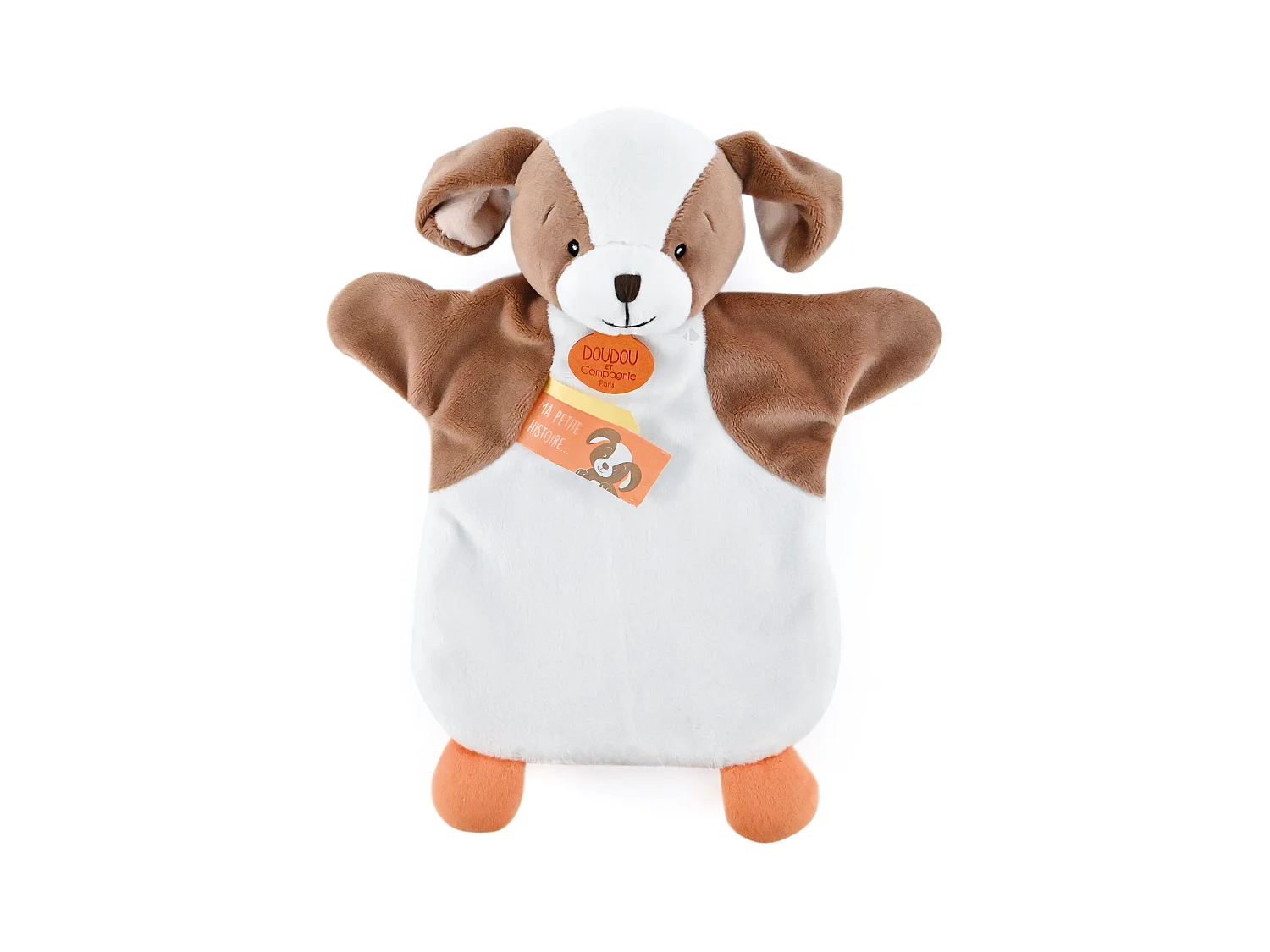 Doudou marionnette 25 cm polyester LES MARIONNETTES chien blanc