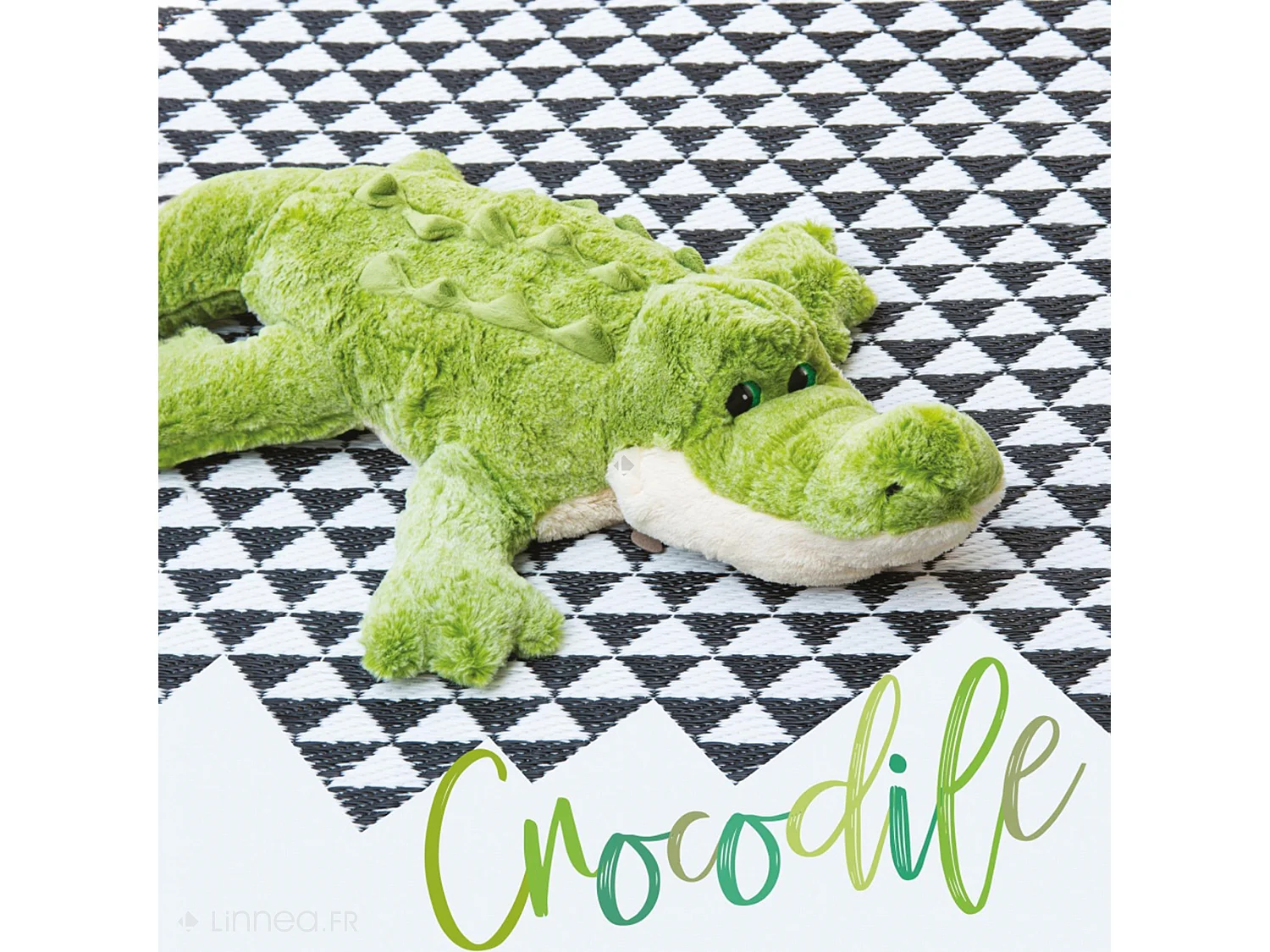 Peluche crocodile 40 cm polyester DANS LA FORET TROPICALE vert