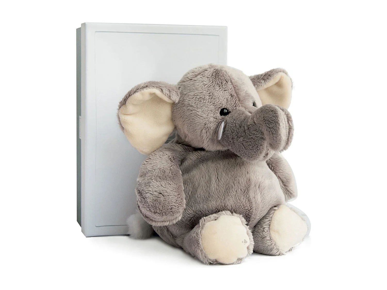 Peluche 23 cm polyester collection TERRE SAUVAGE éléphant gris blanc