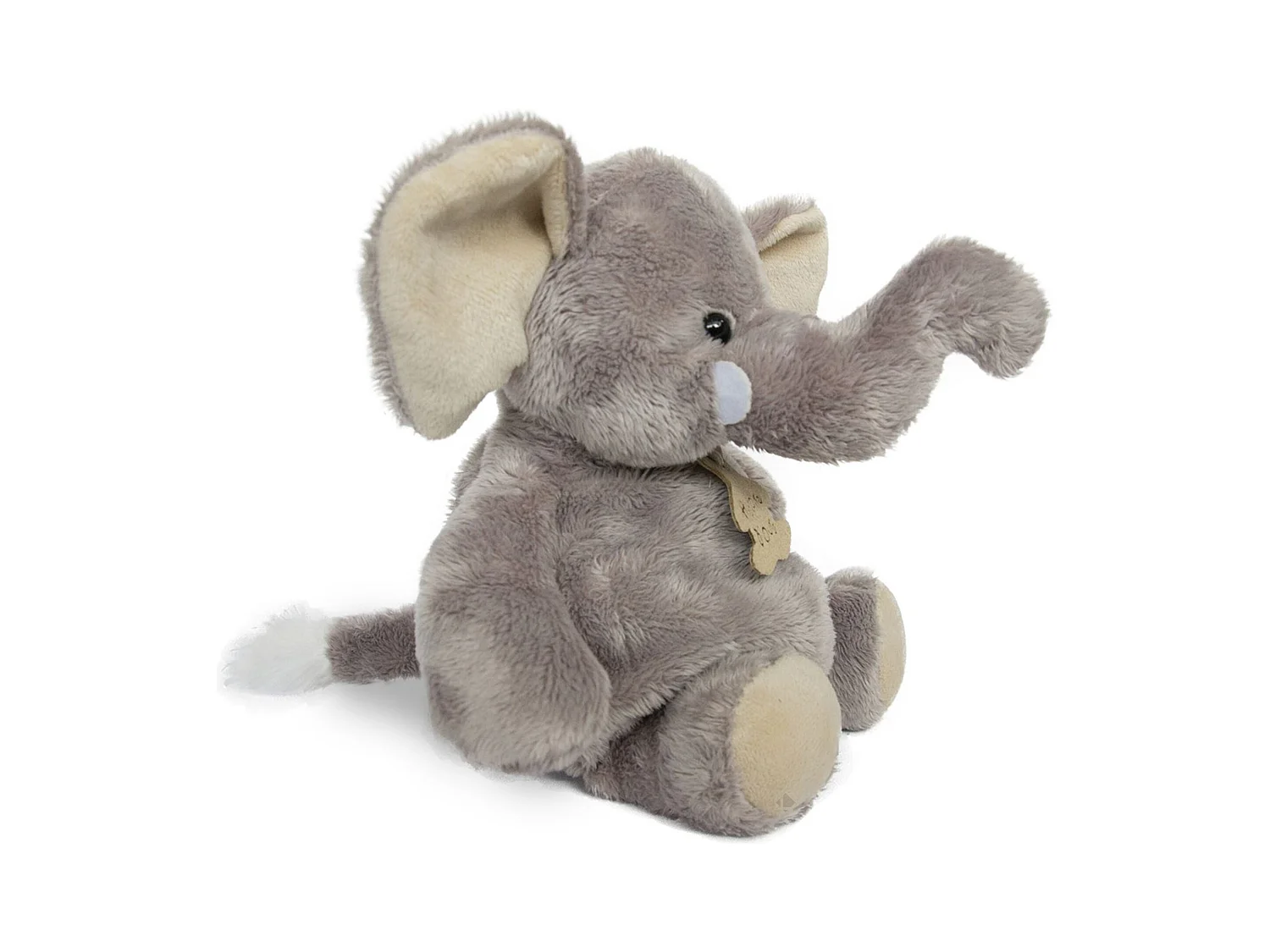 Peluche 23 cm polyester collection TERRE SAUVAGE éléphant gris blanc