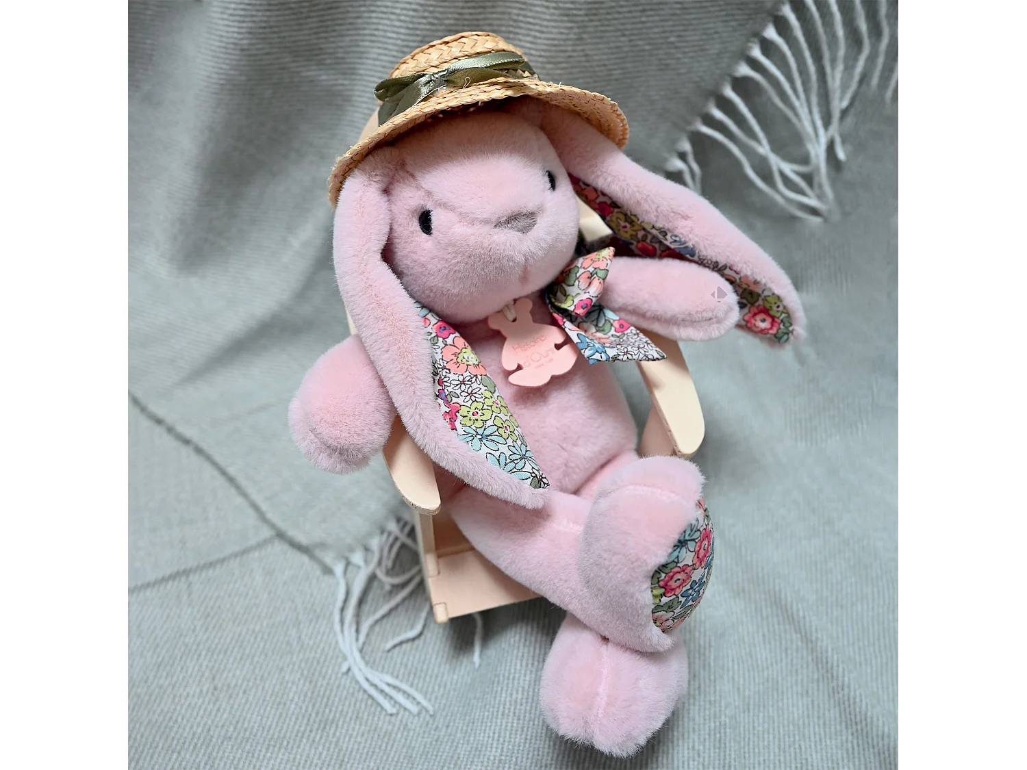 Peluche 25 cm polyester collection COPAINS CALINS lapin rose