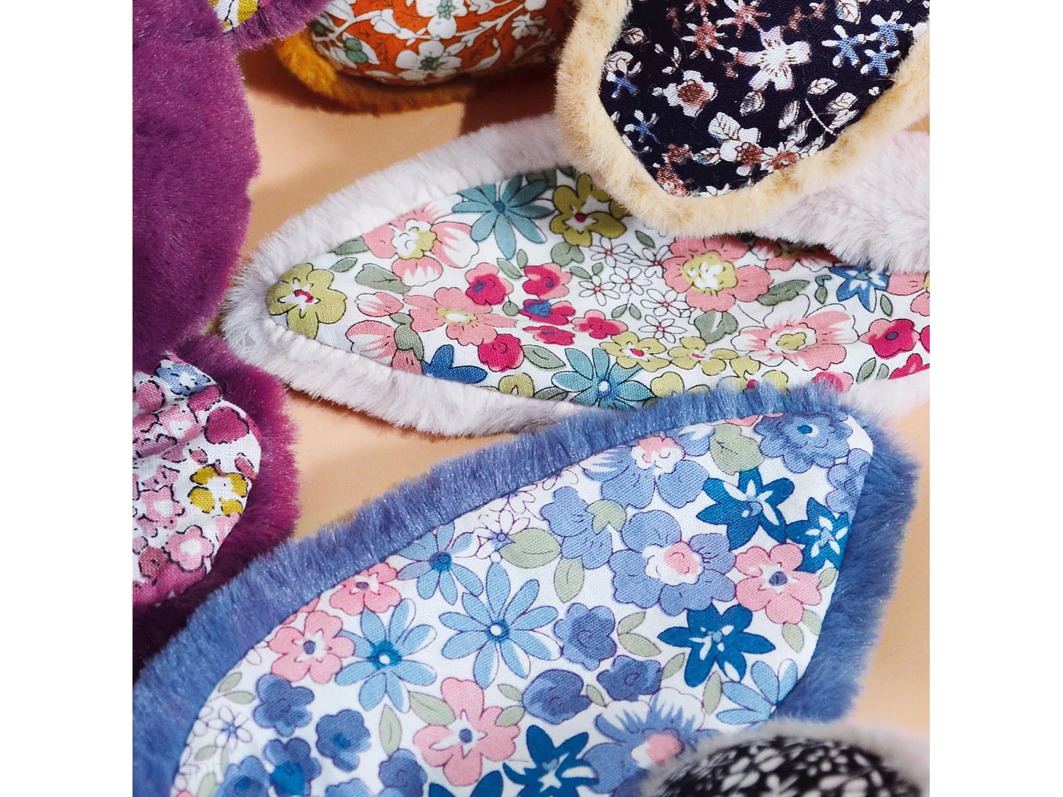 Peluche 25 cm polyester collection COPAINS CALINS lapin rose