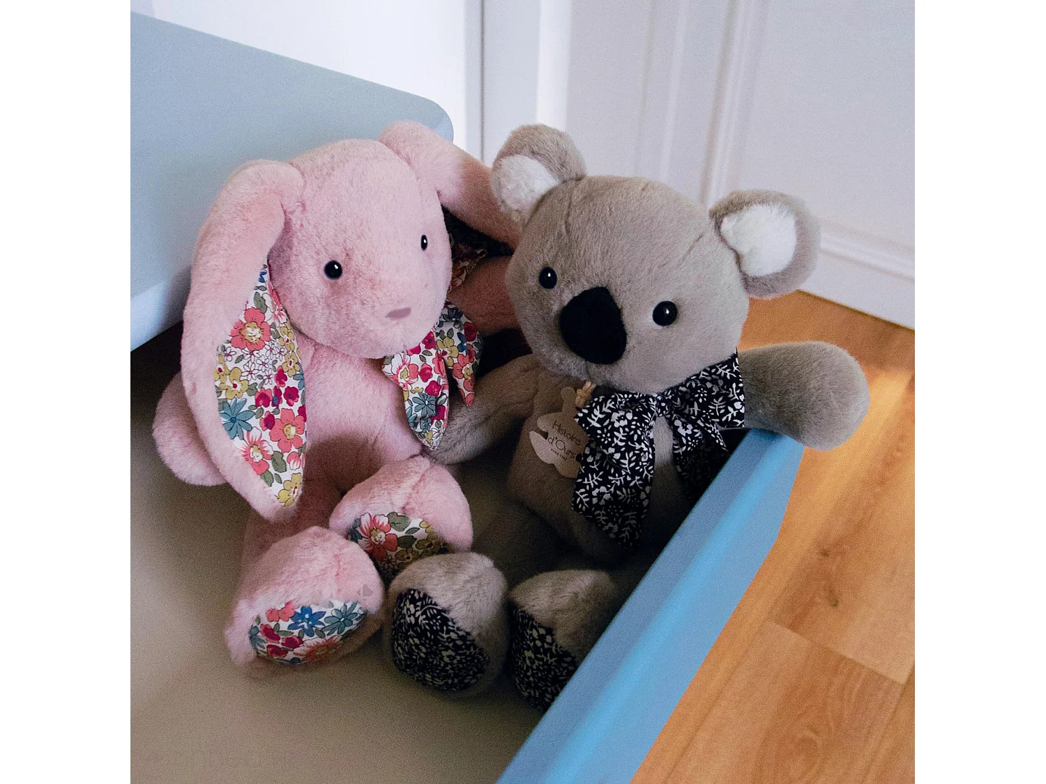 Peluche 25 cm polyester collection COPAINS CALINS lapin rose