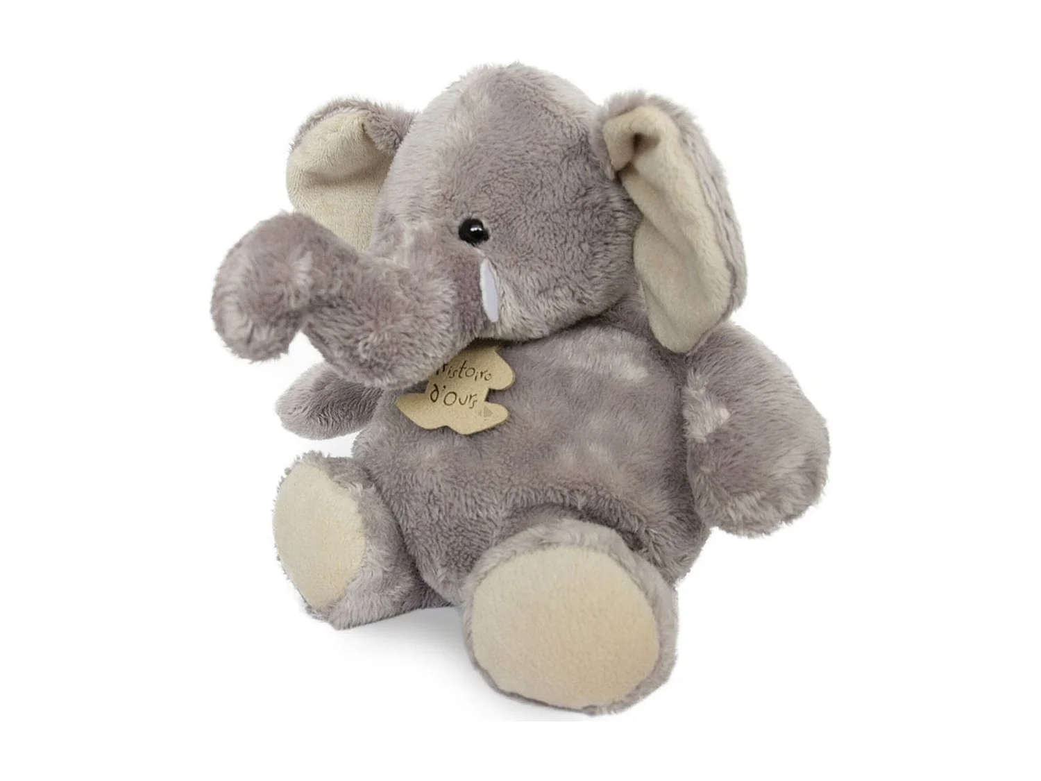 Peluche 14 cm polyester collection TERRE SAUVAGE éléphant gris blanc
