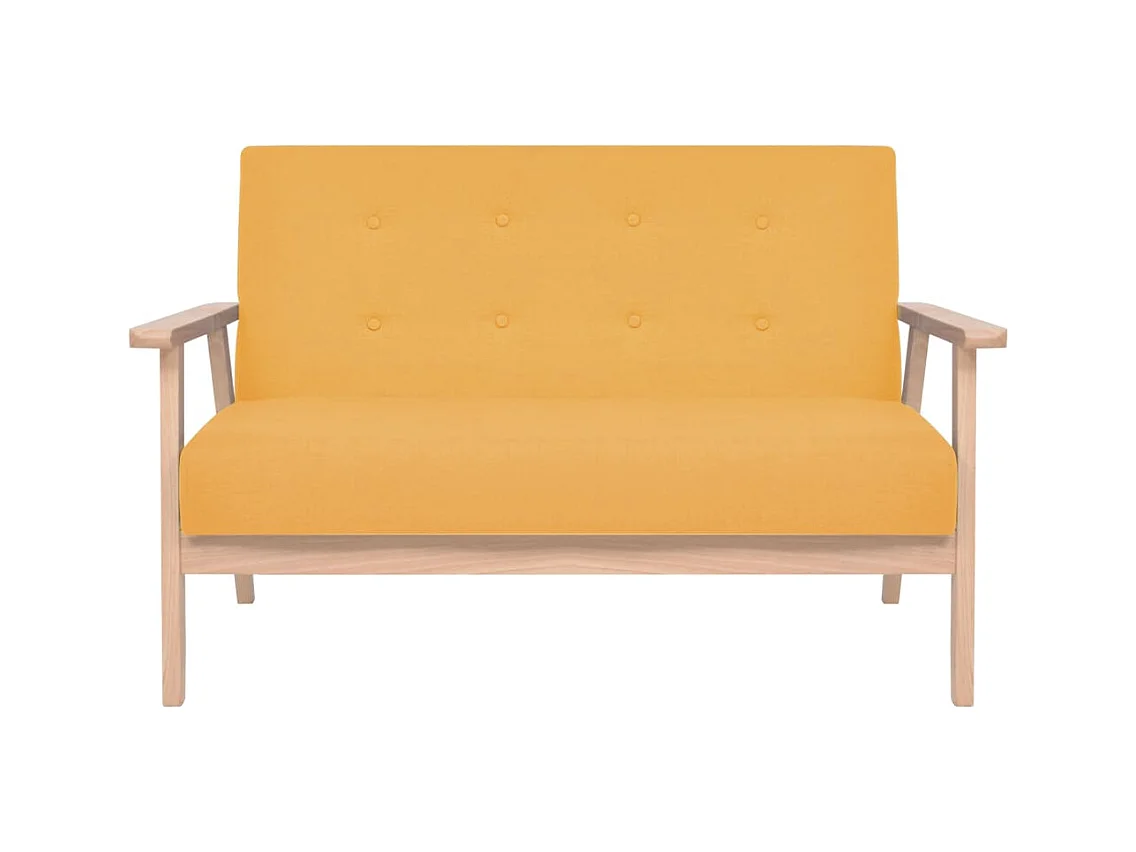Canapé 2 places de tissu jaune 113.5 x 67 x 73.5 cm 02_0020658
