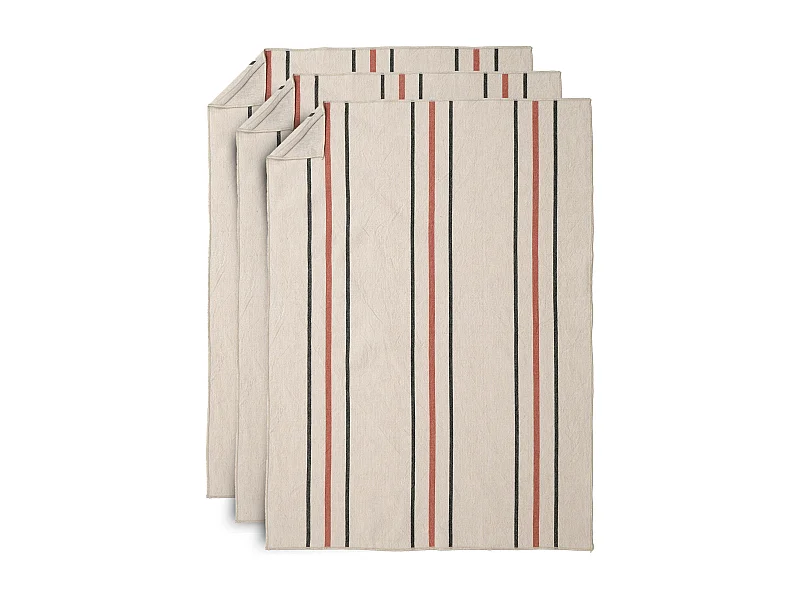 Lot de 3 torchons de cuisine 50x70 cm HOSHI orange pêche