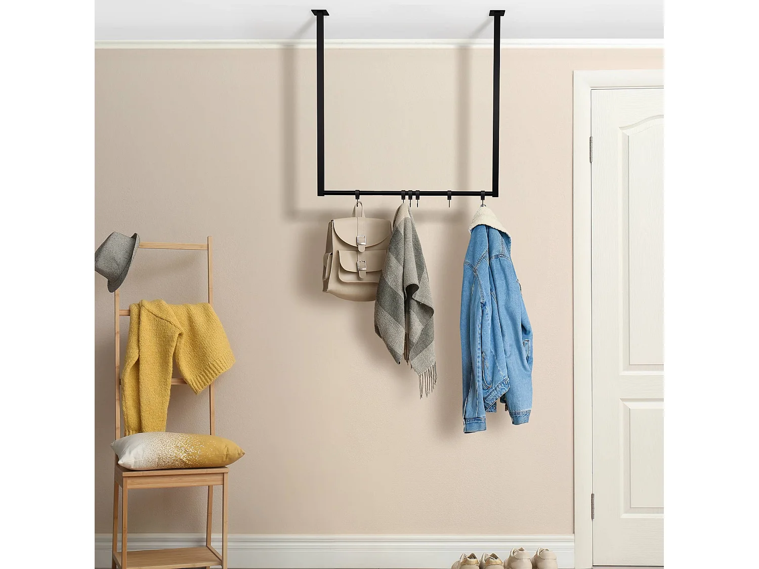 Portant à vêtement - Métal - 80x80 cm - Noir - Fenton