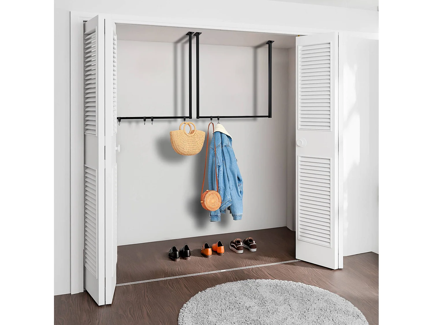 Portant à vêtement - Métal - 80x80 cm - Noir - Fenton