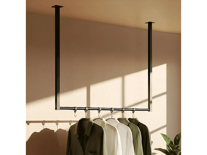 Portant à vêtement - Métal - 80x80 cm - Noir - Fenton