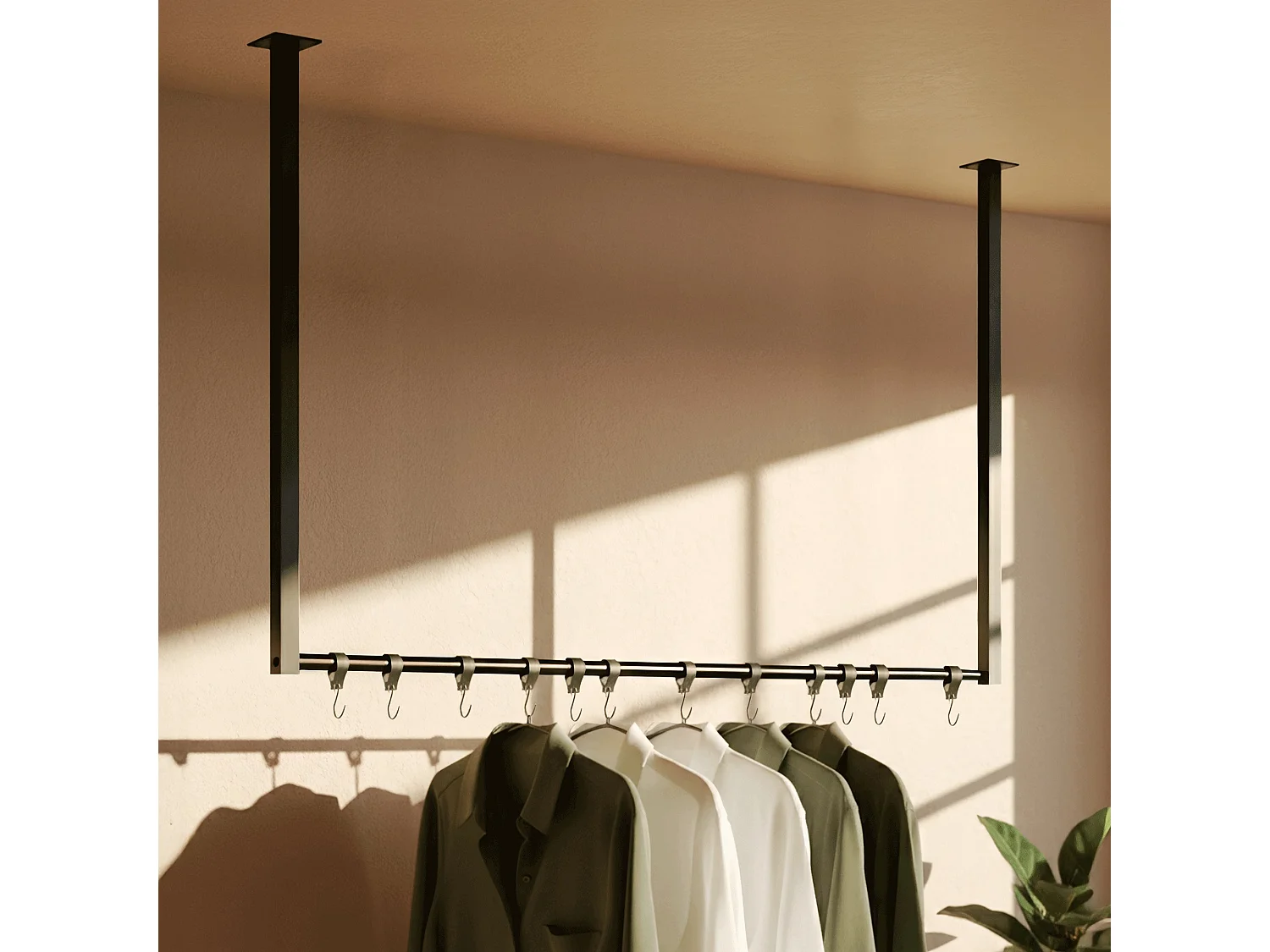 Portant à vêtement - Métal - 100x80 cm - Noir - Fenton