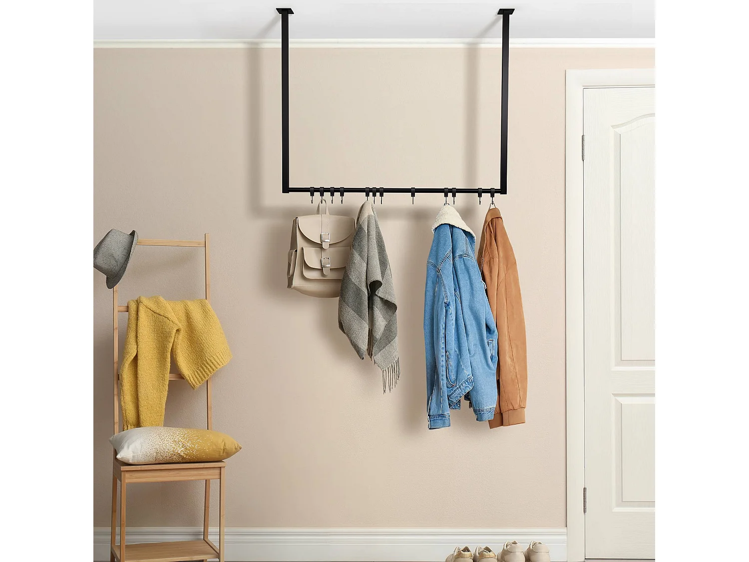 Portant à vêtement - Métal - 100x80 cm - Noir - Fenton