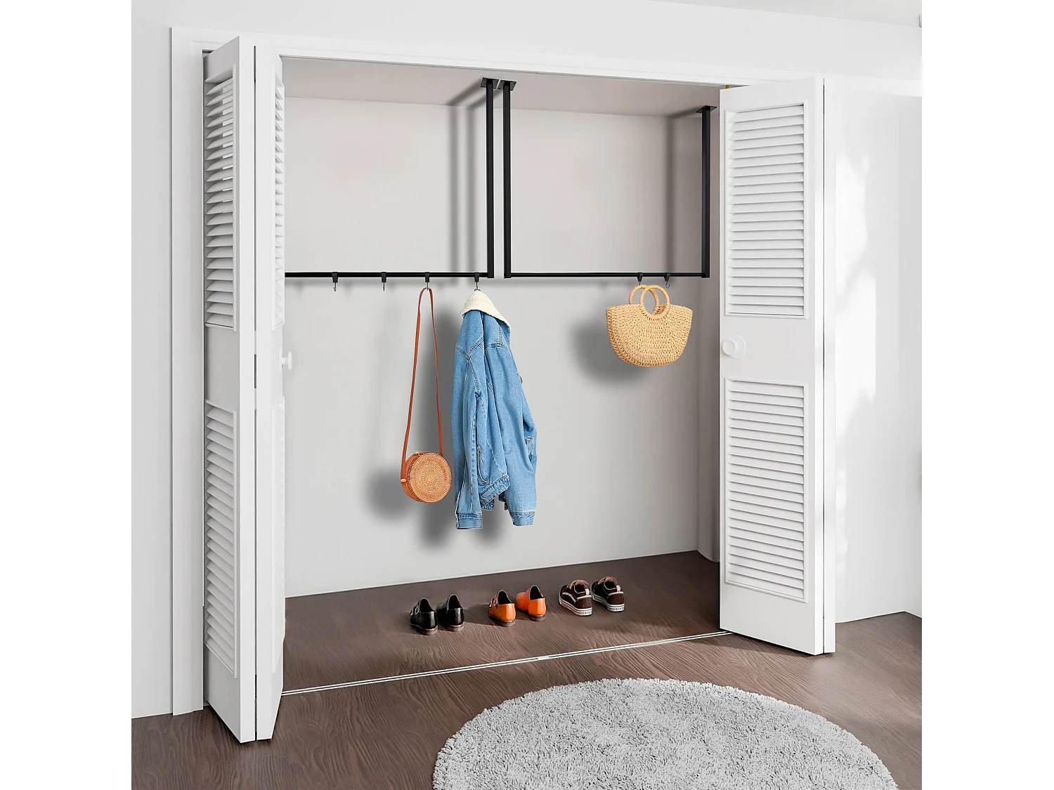 Portant à vêtement - Métal - 100x80 cm - Noir - Fenton