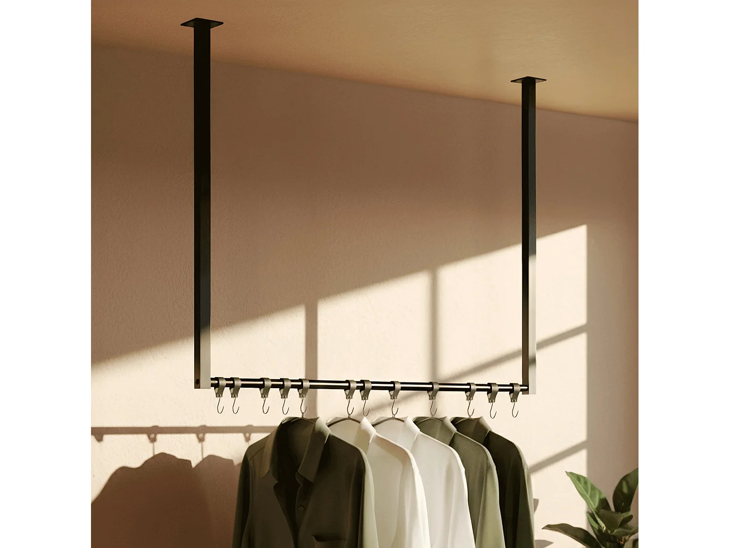 Portant à vêtement - Métal - 80x80 cm - Noir - Fenton