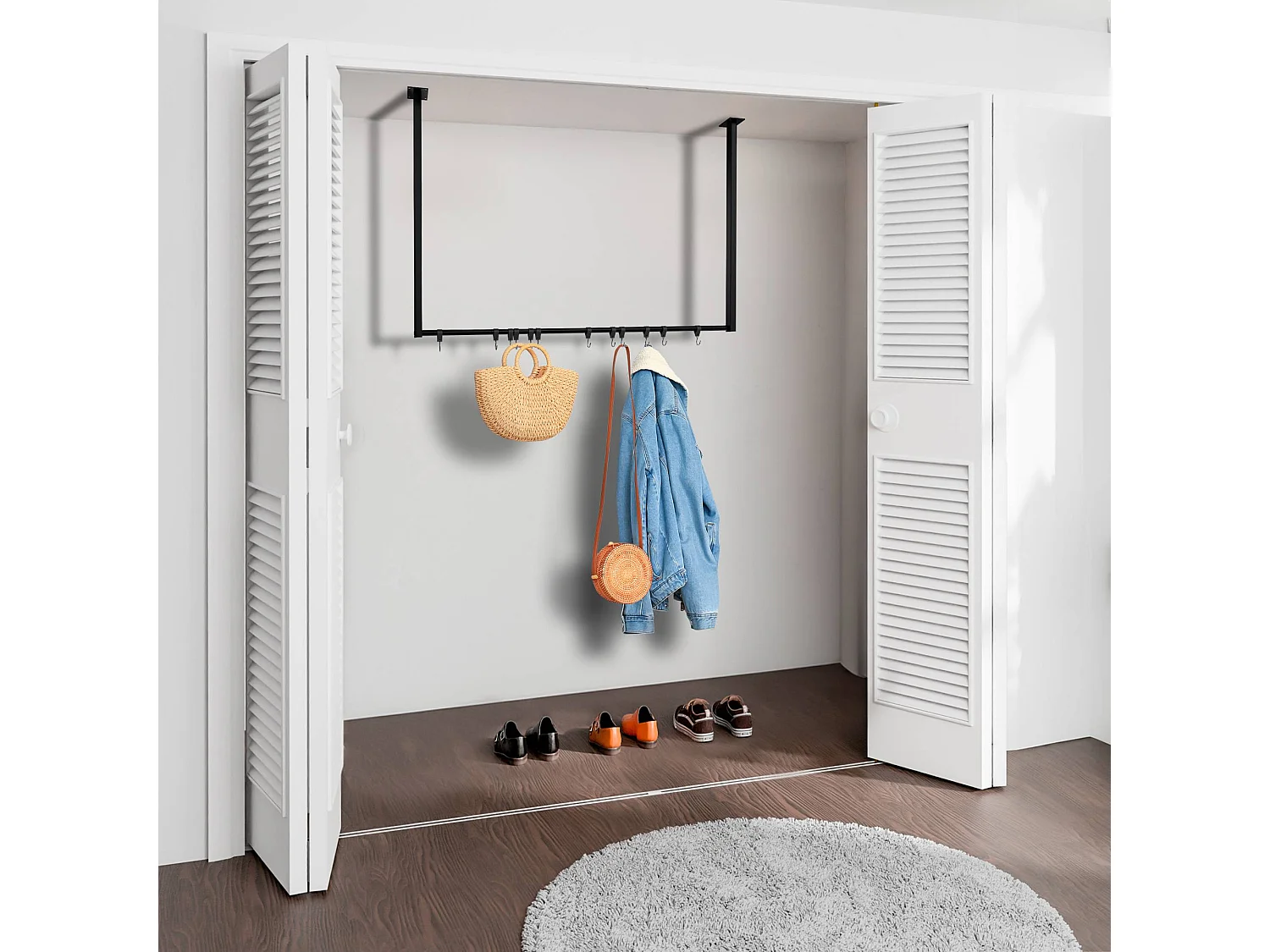 Portant à vêtement - Métal - 120x80 cm - Noir - Fenton