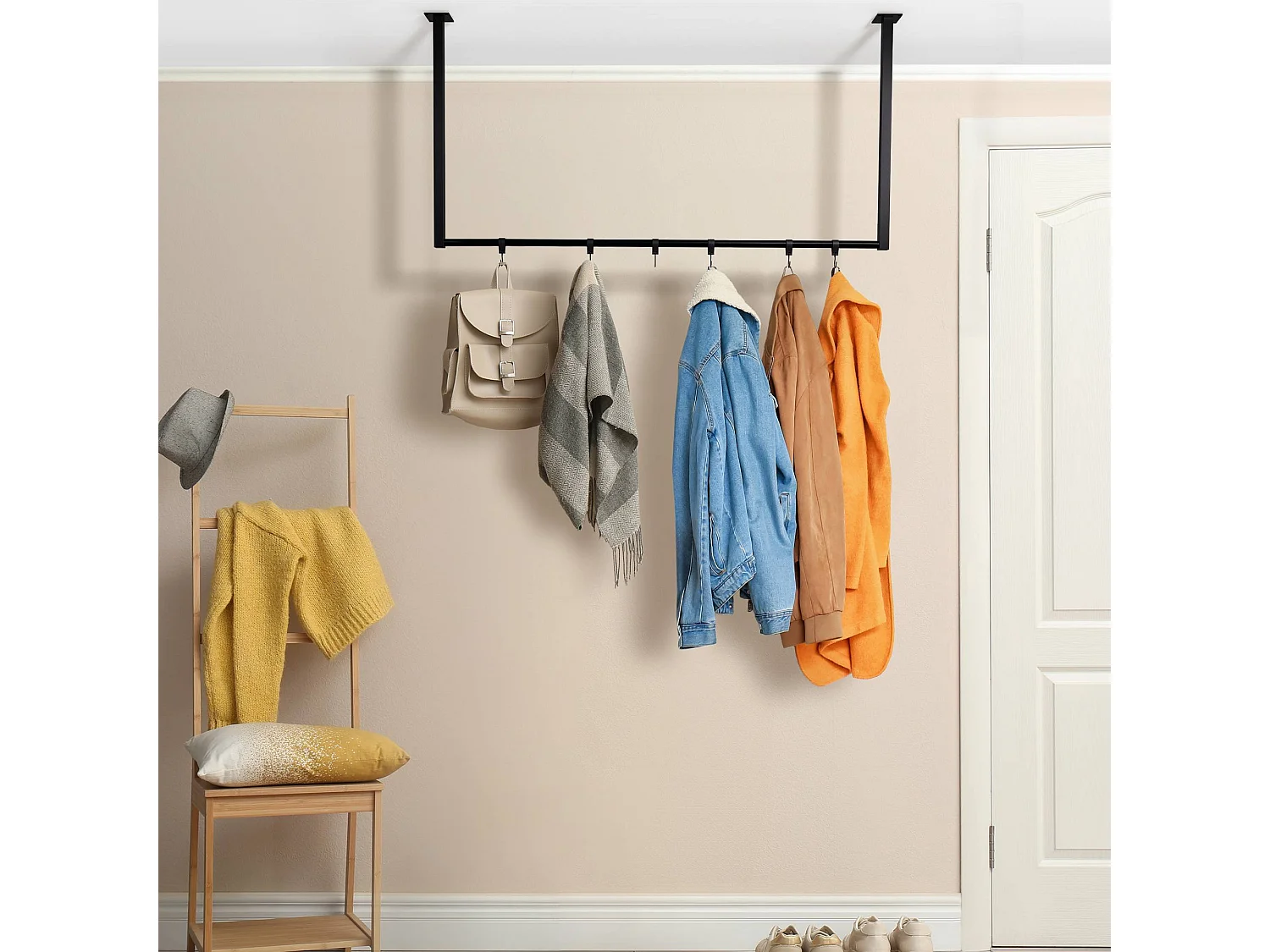 Portant à vêtement - Métal - 120x60 cm - Noir - Fenton