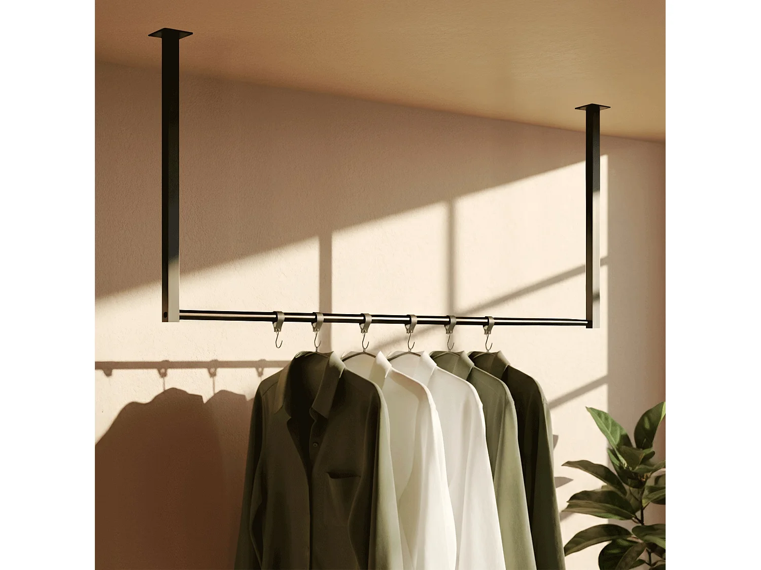 Portant à vêtement - Métal - 100x60 cm - Noir - Fenton