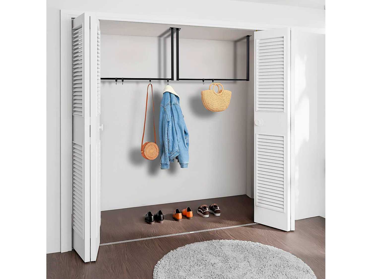 Portant à vêtement - Métal - 100x60 cm - Noir - Fenton