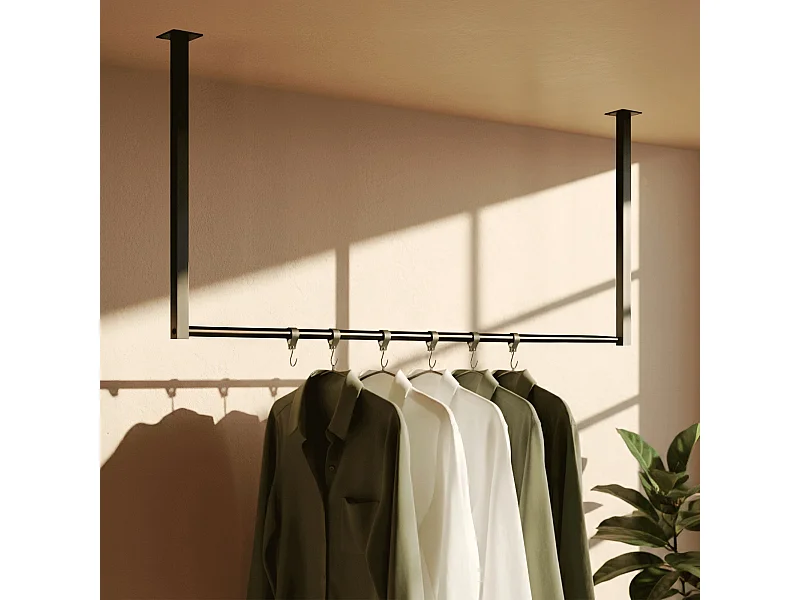Portant à vêtement - Métal - 100x60 cm - Noir - Fenton