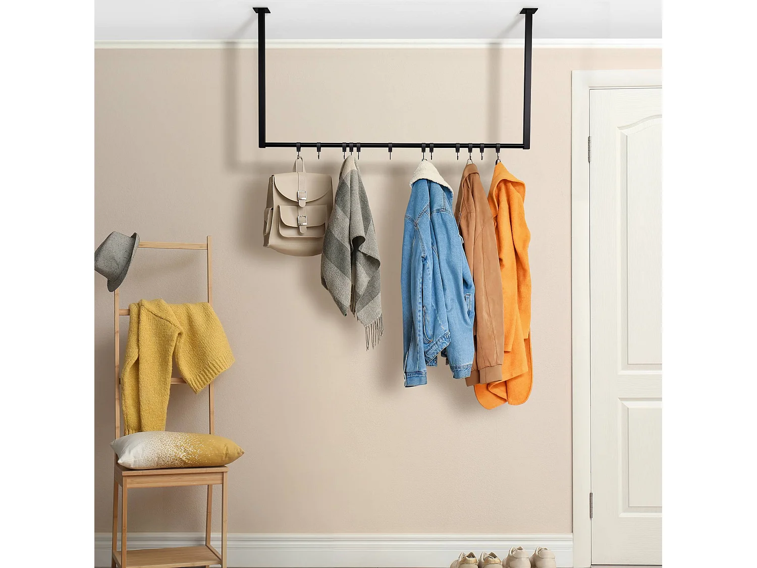 Portant à vêtement - Métal - 120x60 cm - Noir - Fenton