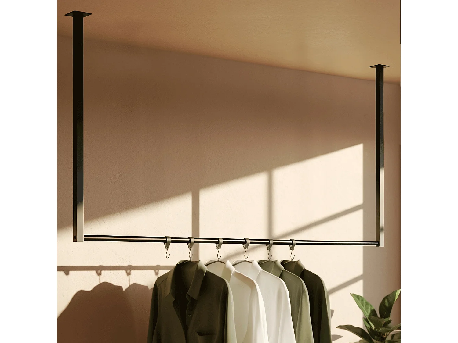 Portant à vêtement - Métal - 120x80 cm - Noir - Fenton