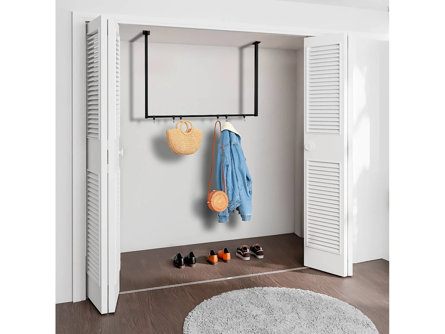 Portant à vêtement - Métal - 120x80 cm - Noir - Fenton