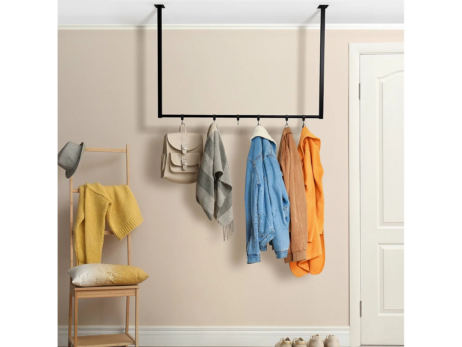 Portant à vêtement - Métal - 120x80 cm - Noir - Fenton