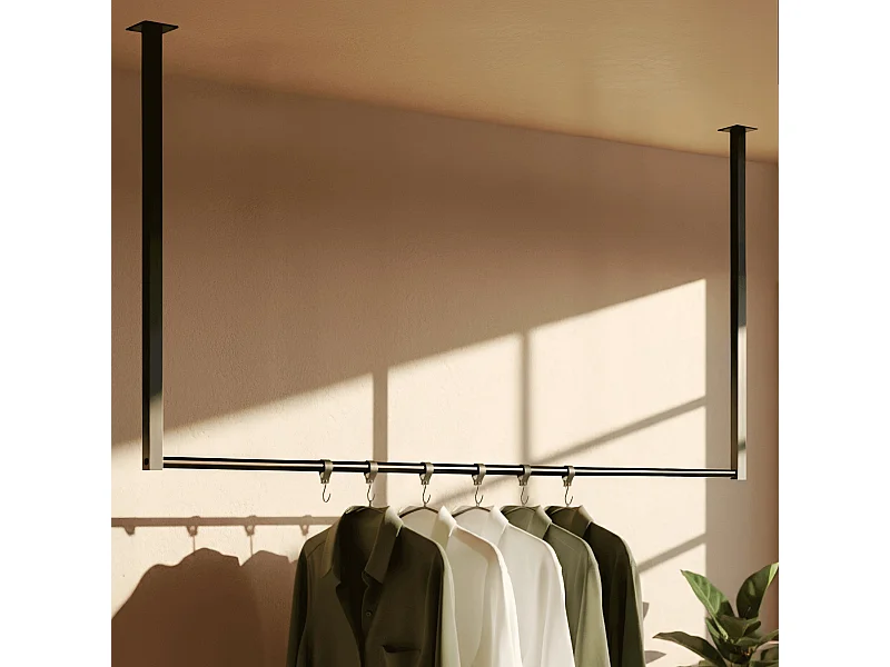 Portant à vêtement - Métal - 120x80 cm - Noir - Fenton