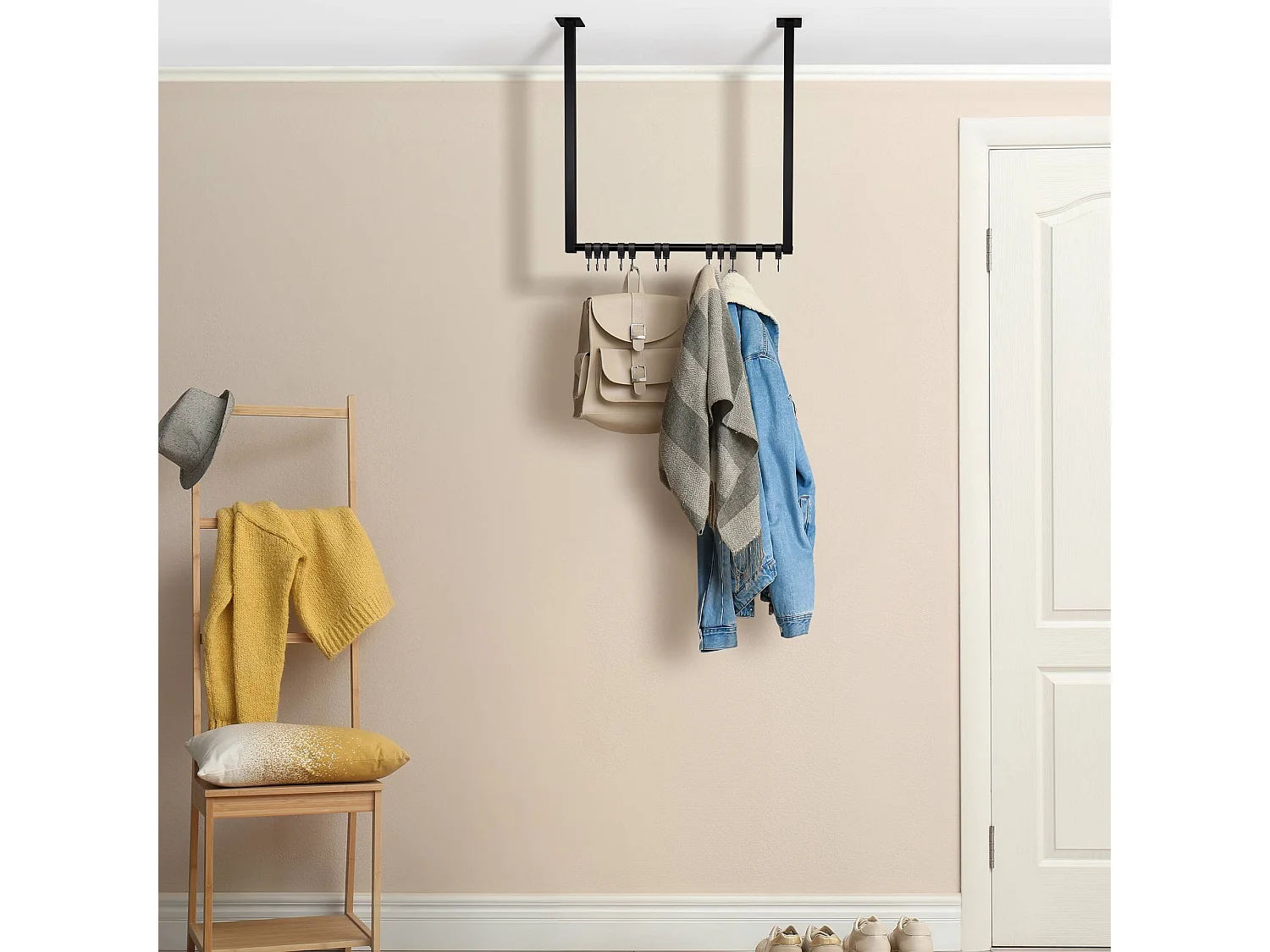 Portant à vêtement - Métal - 60x60 cm - Noir - Fenton