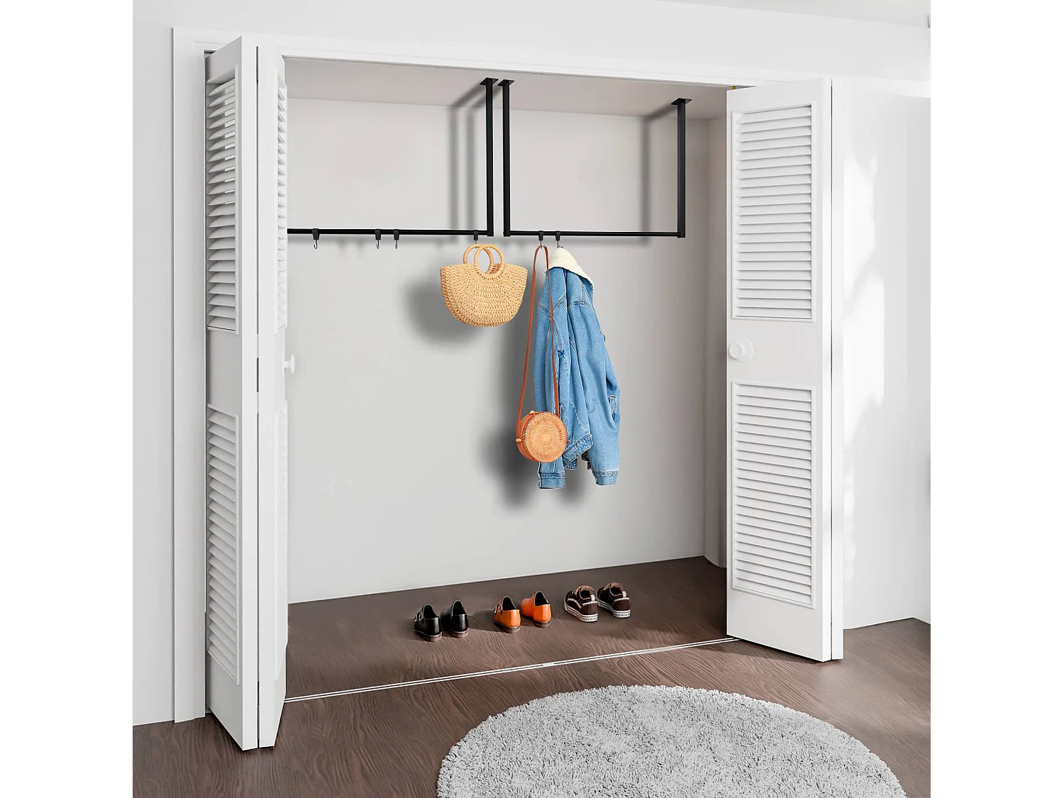 Portant à vêtement - Métal - 80x60 cm - Noir - Fenton