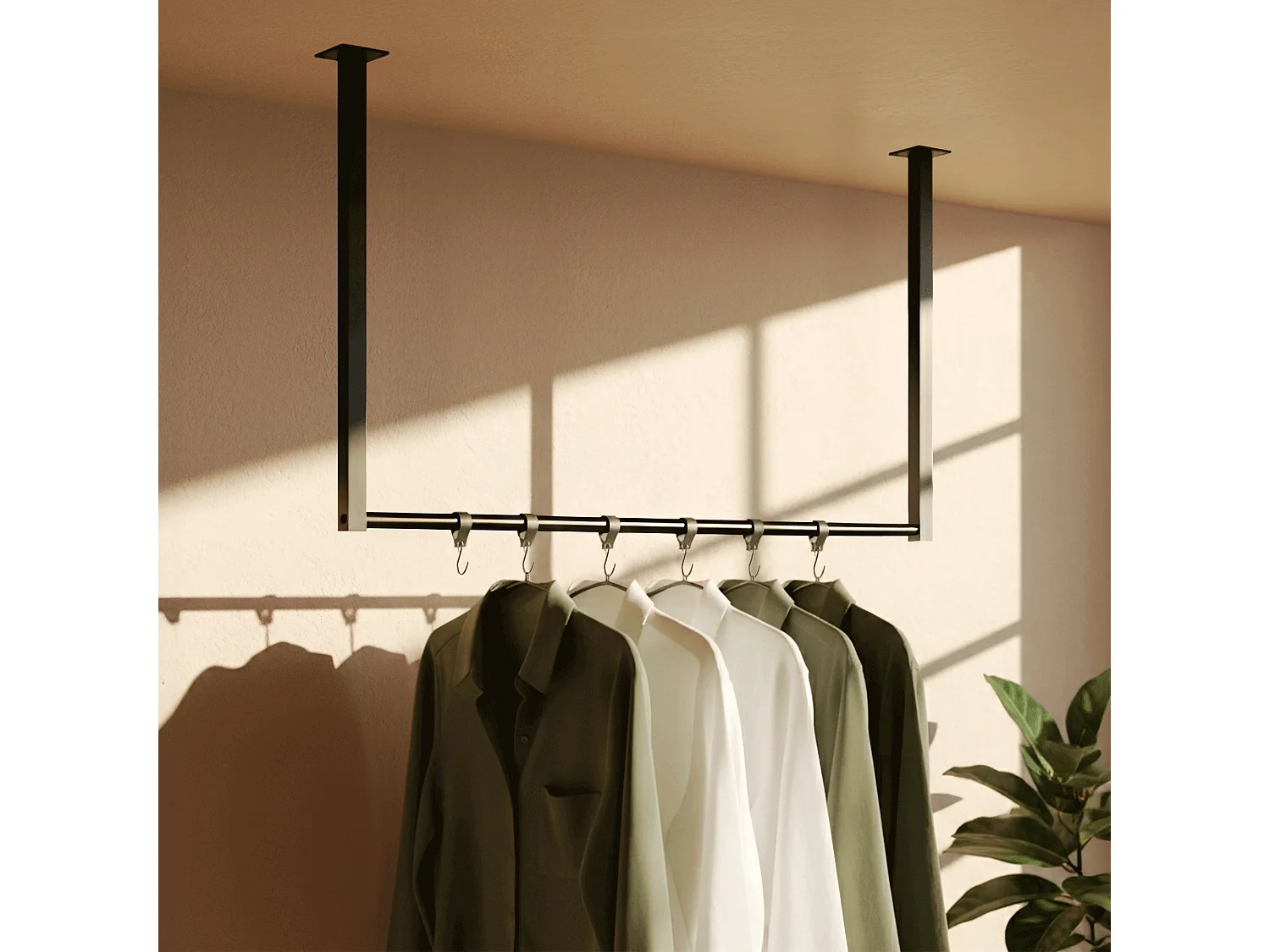 Portant à vêtement - Métal - 80x60 cm - Noir - Fenton