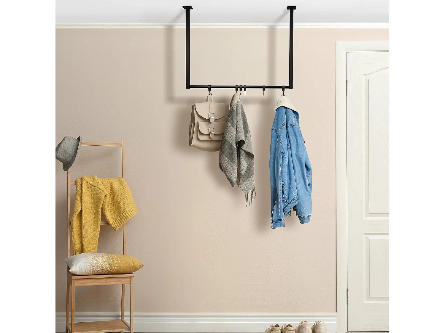 Portant à vêtement - Métal - 80x60 cm - Noir - Fenton