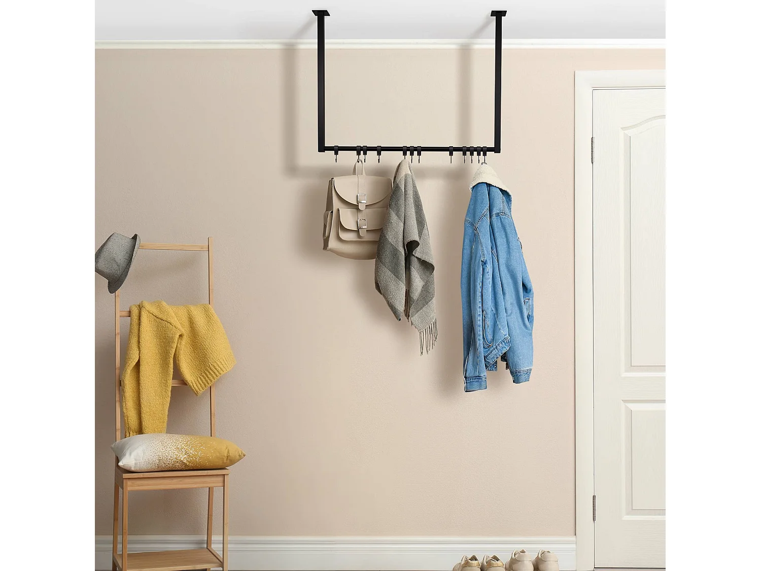 Portant à vêtement - Métal - 80x60 cm - Noir - Fenton