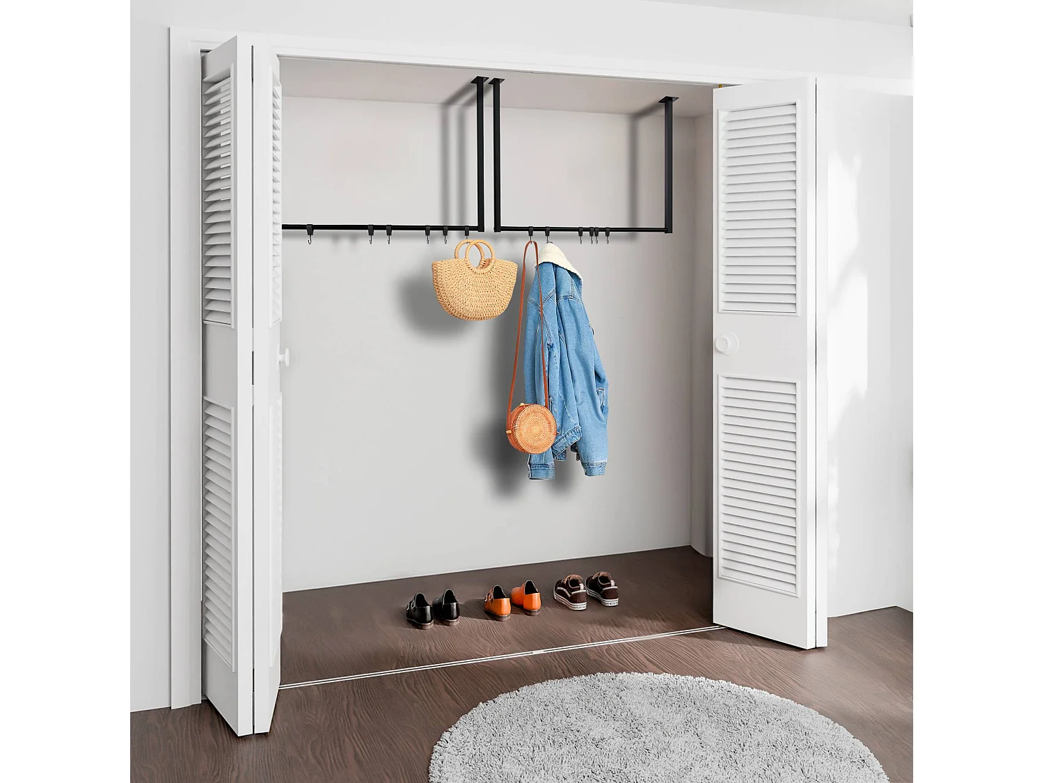 Portant à vêtement - Métal - 80x60 cm - Noir - Fenton