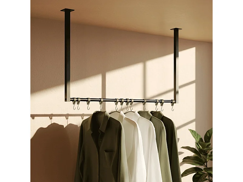 Portant à vêtement - Métal - 80x60 cm - Noir - Fenton