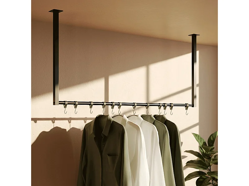 Portant à vêtement - Métal - 100x60 cm - Noir - Fenton