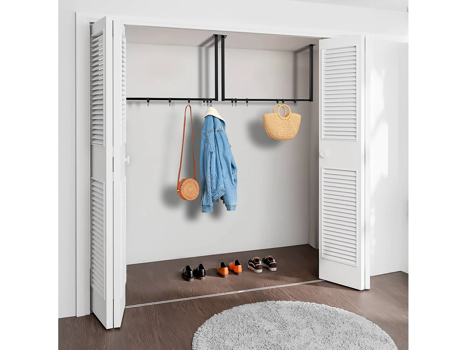 Portant à vêtement - Métal - 100x60 cm - Noir - Fenton