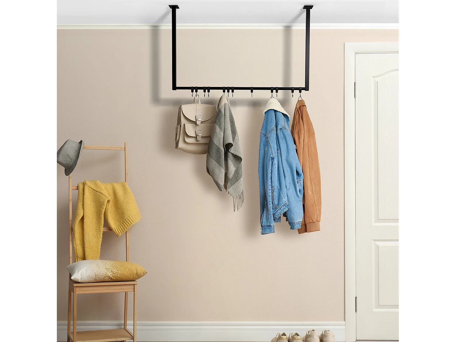 Portant à vêtement - Métal - 100x60 cm - Noir - Fenton