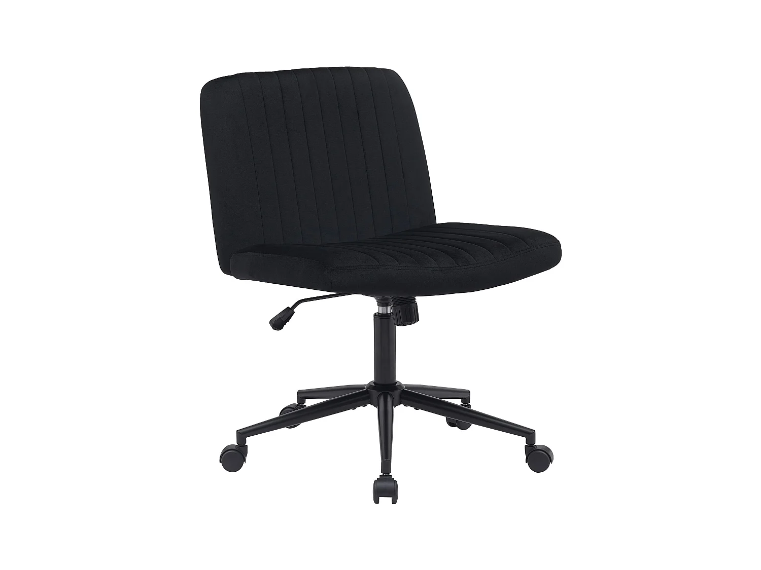 Chaise de bureau - Velours - Noir - Kingman