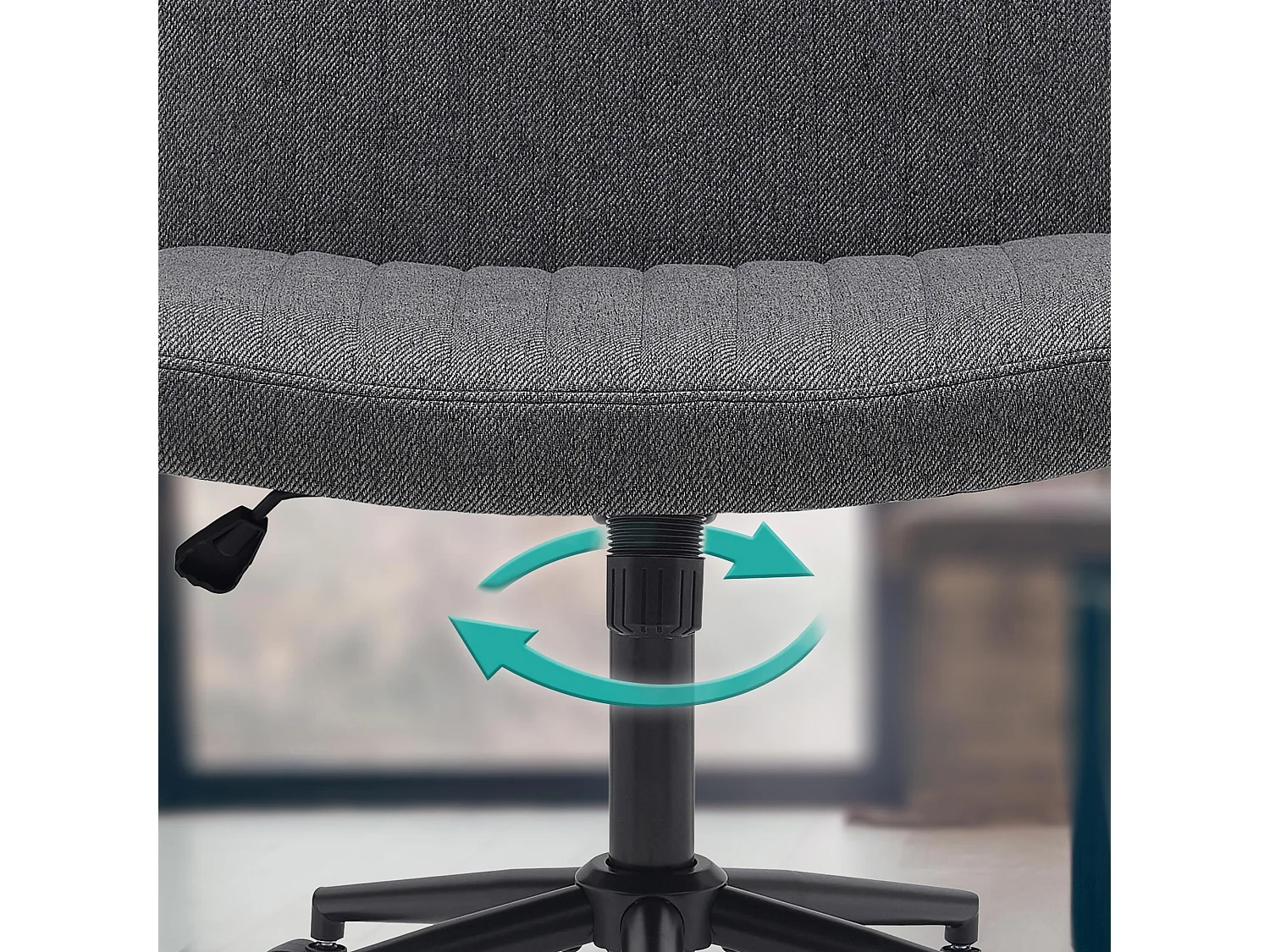 Chaise de bureau - Tissu - Gris foncé - Kingman