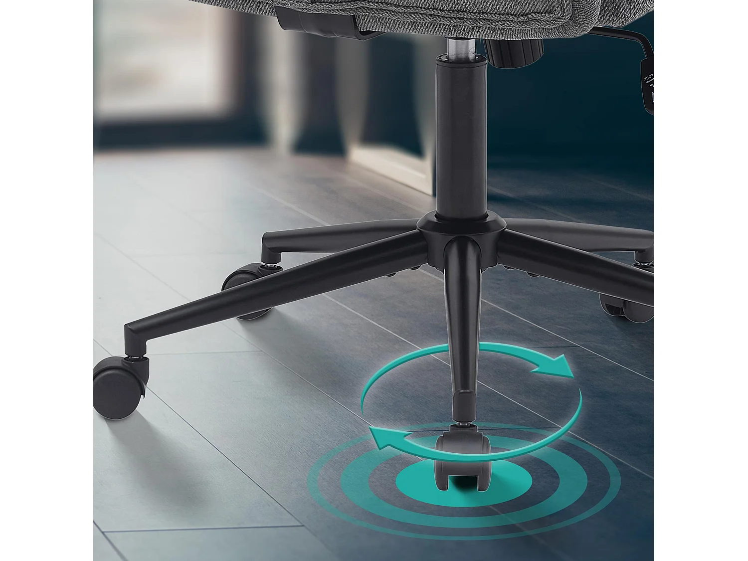 Chaise de bureau - Tissu - Gris foncé - Kingman