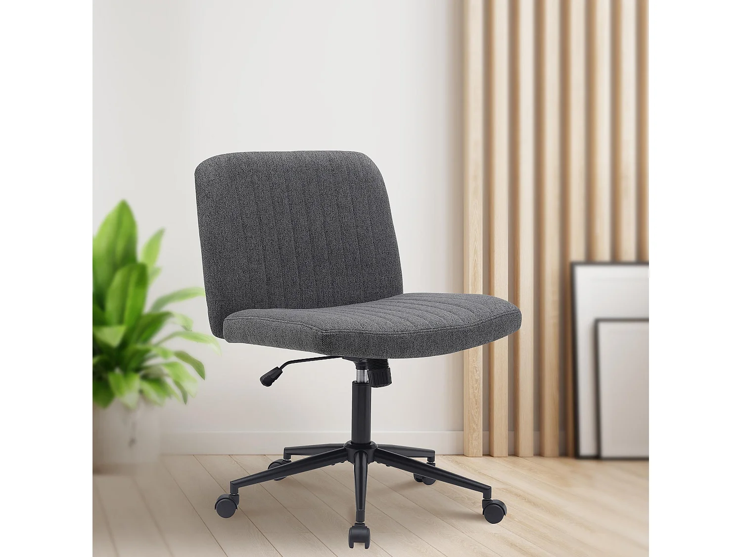 Chaise de bureau - Tissu - Gris foncé - Kingman