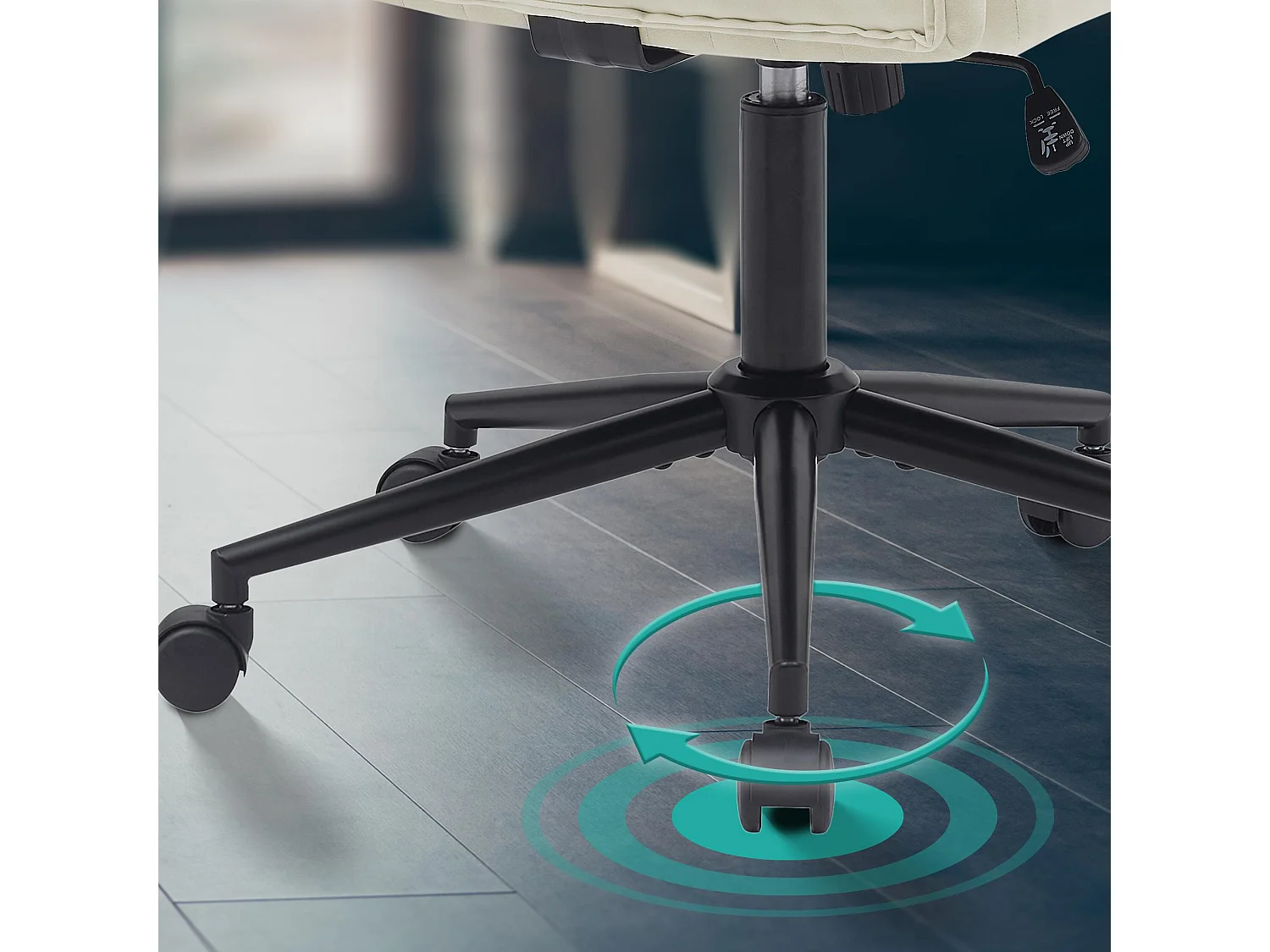 Chaise de bureau - Velours - Crème - Kingman